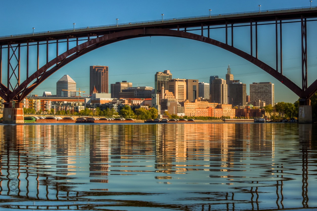Downtown St. Paul Framed By The High Bridge